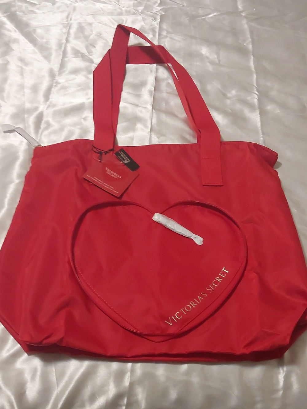 New Victoria's Secret Bright Red Foldable Tote